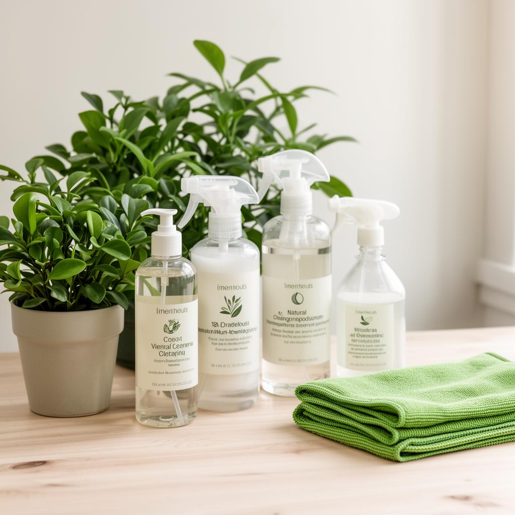 Eco-friendly cleaning products and plants