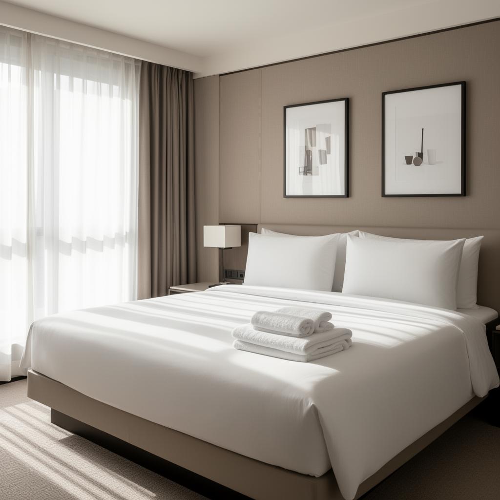 Freshly turned-over hotel room